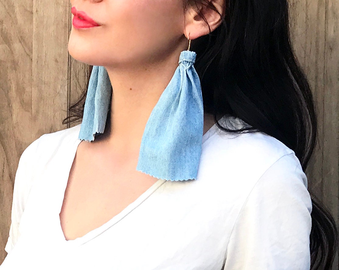 ReClaimed Denim Dangles - Hand-stitched