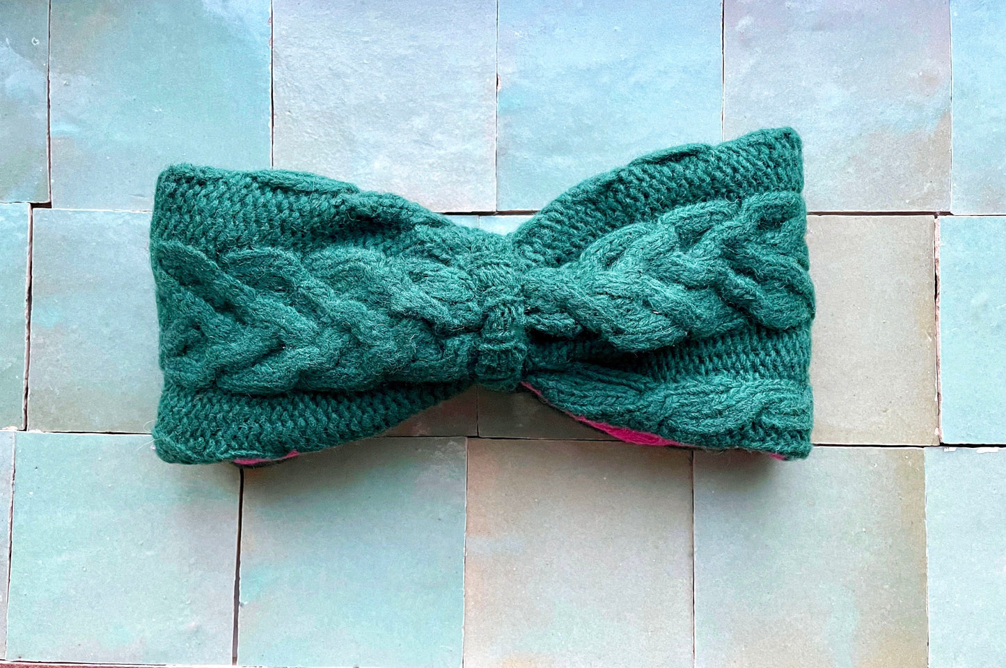Forest Green Recycled Cashmere & Wool Headband - from Recycled materials
