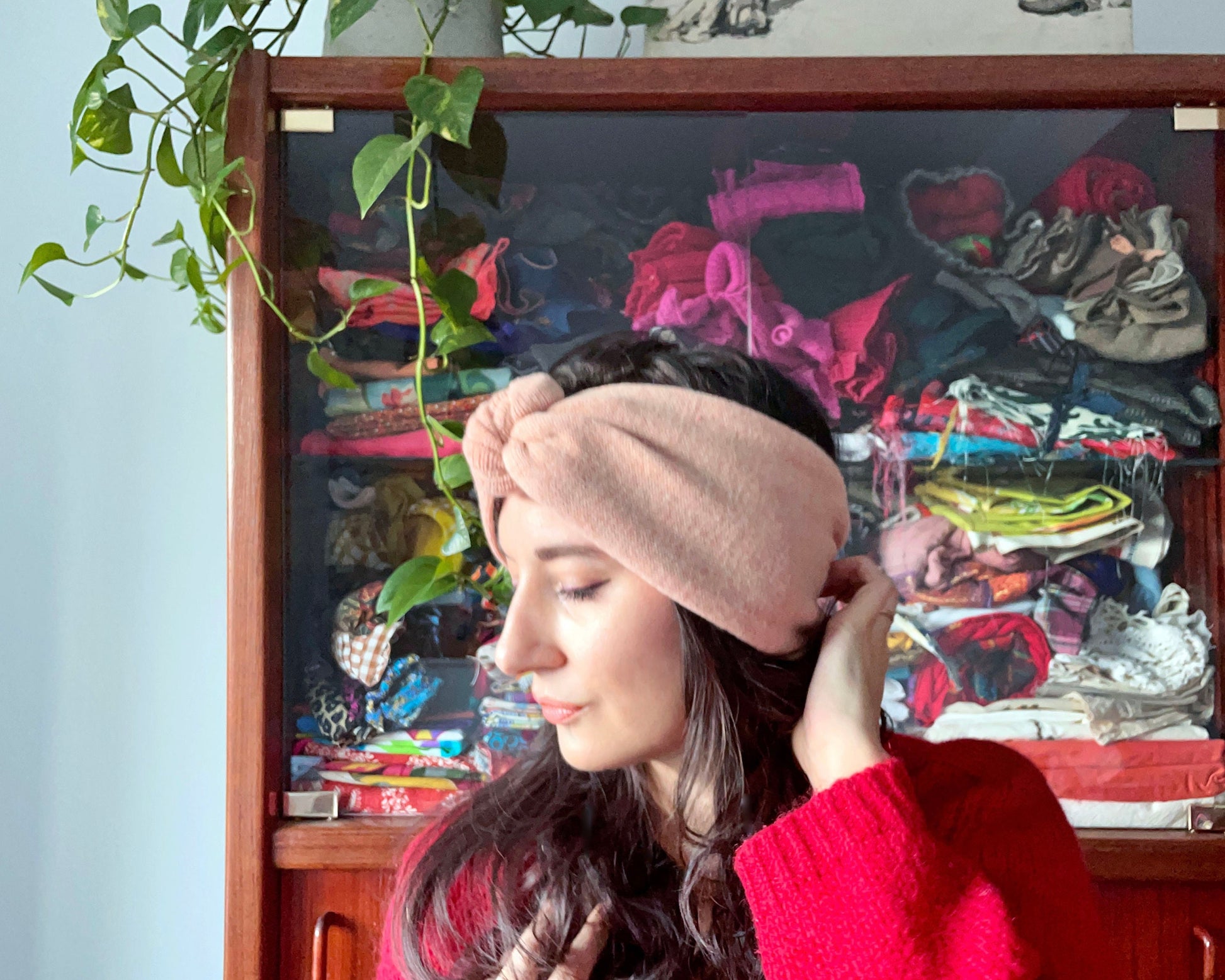 Blush Recycled Cashmere & Wool Headband - from Recycled materials