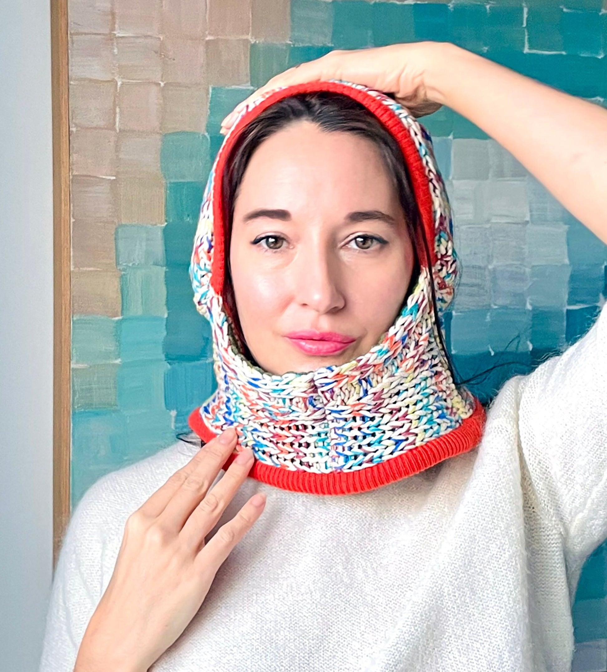 Colorful Cotton & Cashmere Balaclava, Recycled Materials