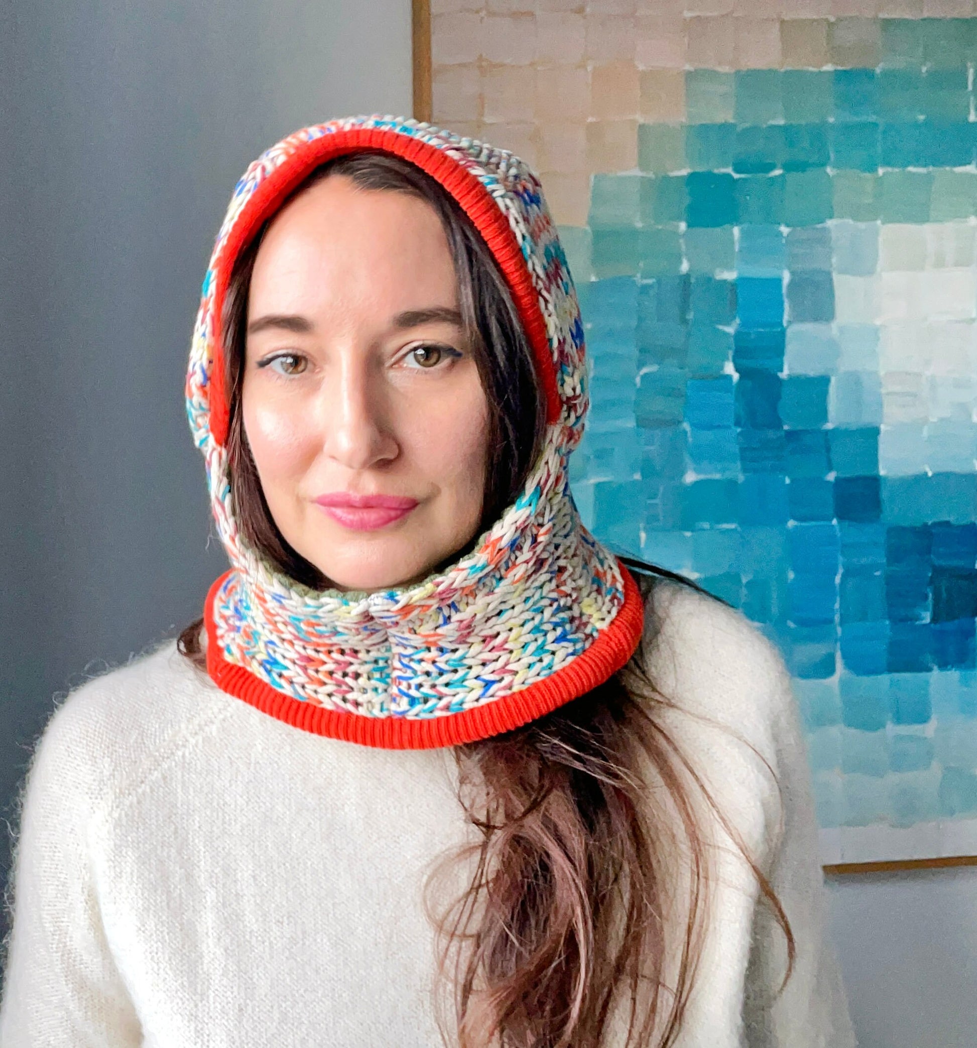 Colorful Cotton & Cashmere Balaclava, Recycled Materials
