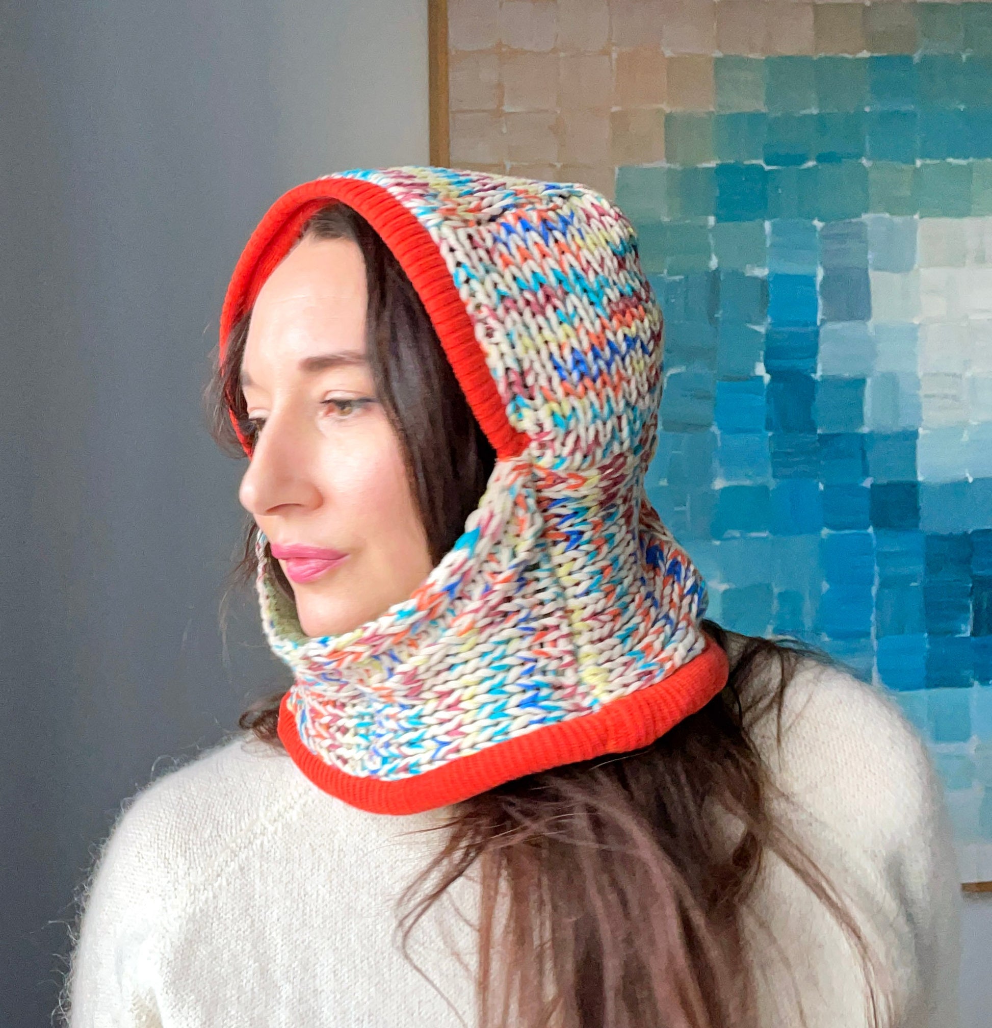 Colorful Cotton & Cashmere Balaclava, Recycled Materials