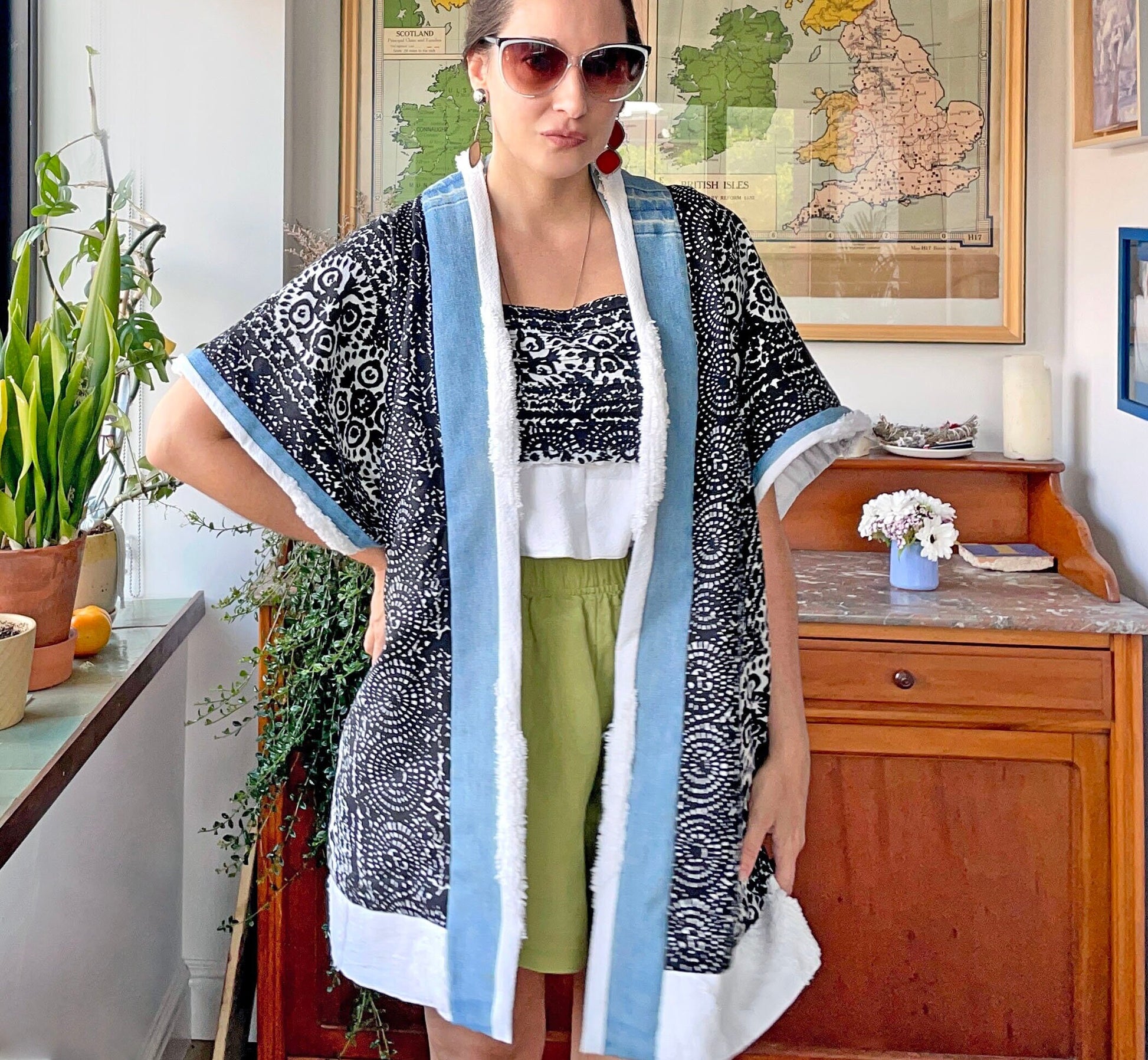 Mix-Media Upcycled Fabrics Jacket - One size