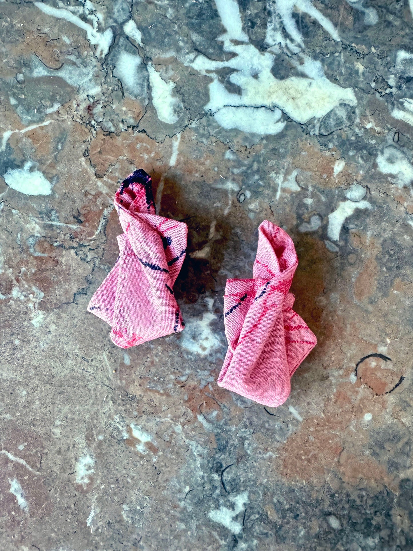 UPcycled Pink-Print Fabric Earrings