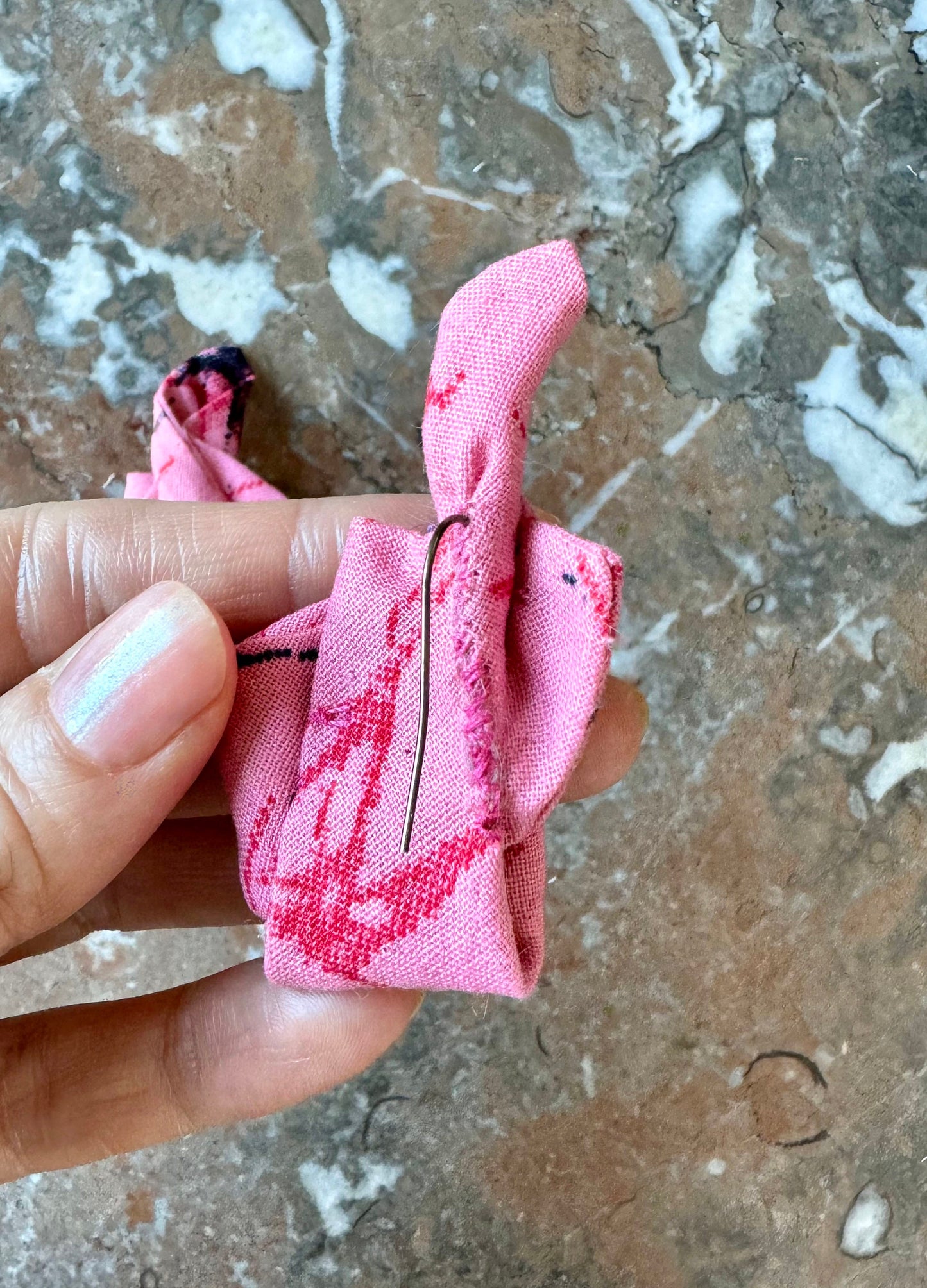 UPcycled Pink-Print Fabric Earrings
