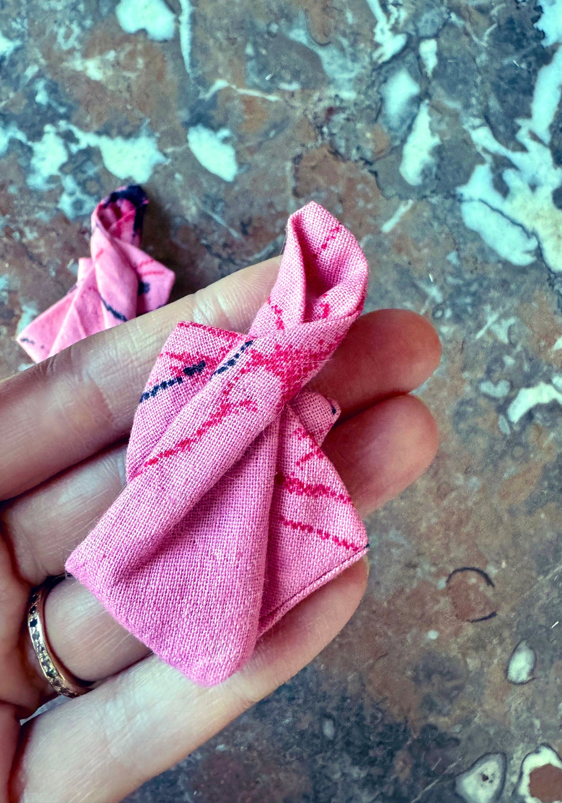 UPcycled Pink-Print Fabric Earrings