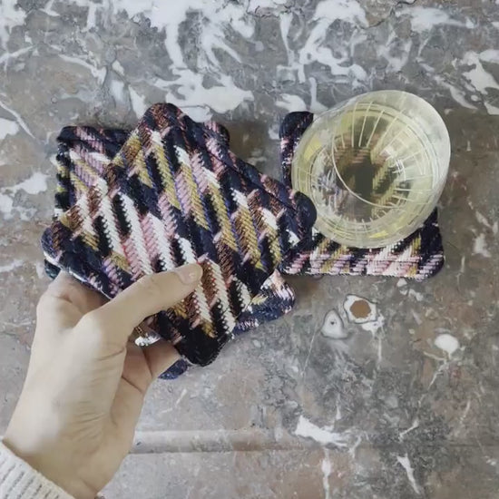 Fabric Coasters - Recycled Italian Wool and Denim