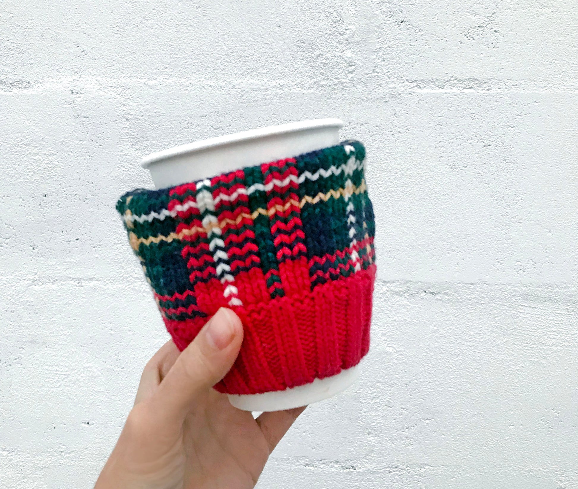 Cotton Coffee Cozy Cozie - from reclaimed materials