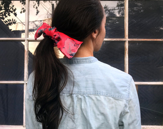 Blooming Bow Scrunchy - ReClaimed Silk/Cotton