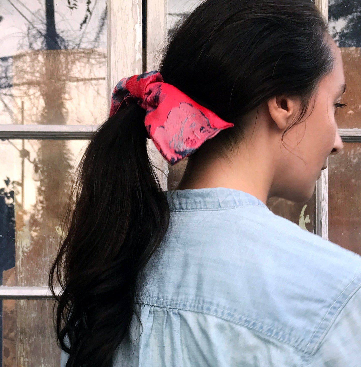 Blooming Bow Scrunchy - ReClaimed Silk/Cotton
