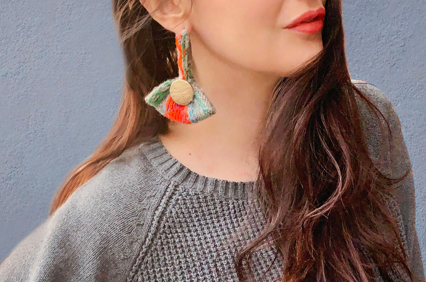 Recycled Sweater Dangles! Earrings from Recycled Sweater & vintage buttons