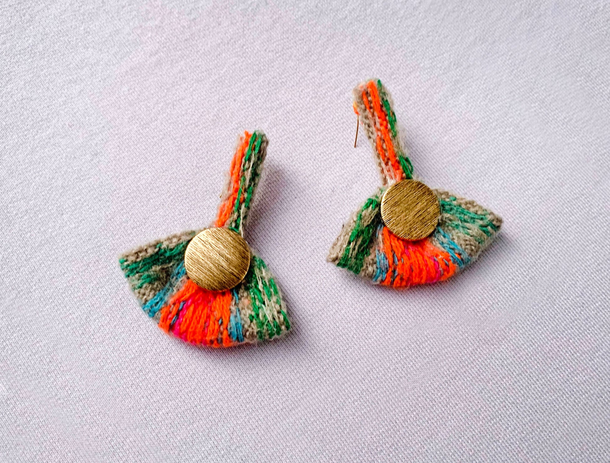Recycled Sweater Dangles! Earrings from Recycled Sweater & vintage buttons