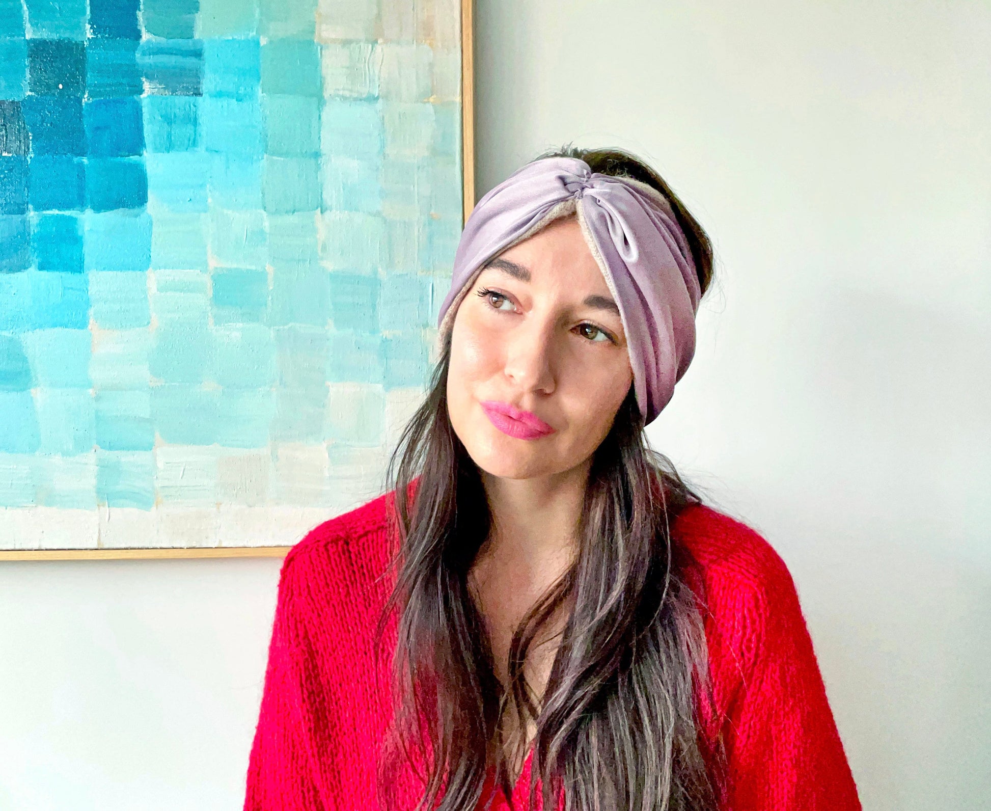 Lavender Silk & Cashmere Headband - from Recycled materials