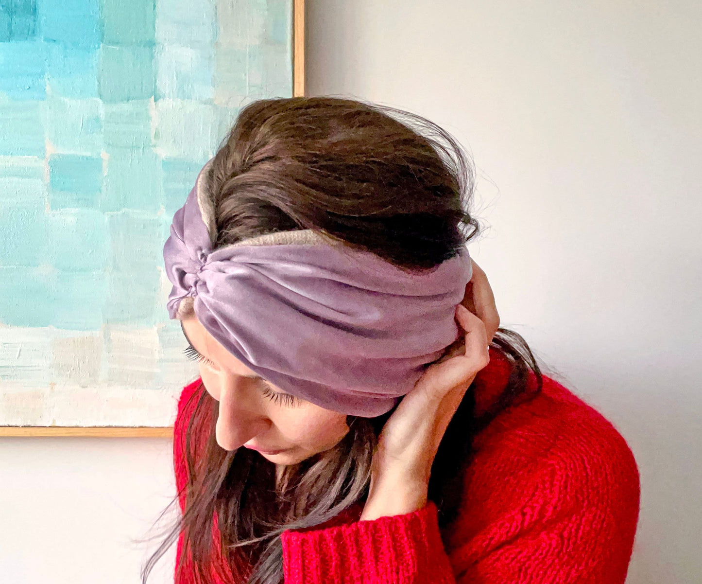 Lavender Silk & Cashmere Headband - from Recycled materials