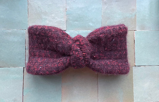 Burgundy Red Recycled Cashmere Cozy Headband