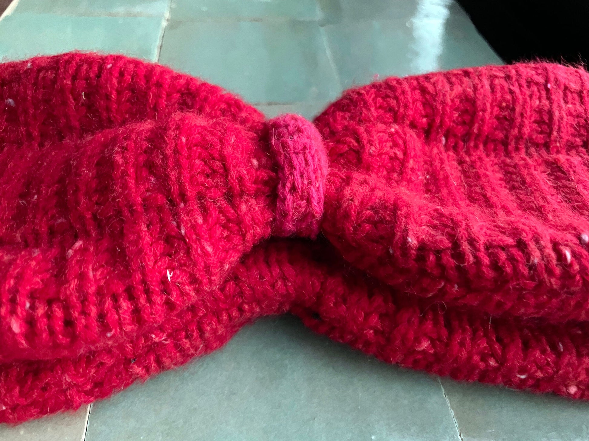 Red Recycled Cashmere Cozy Headband