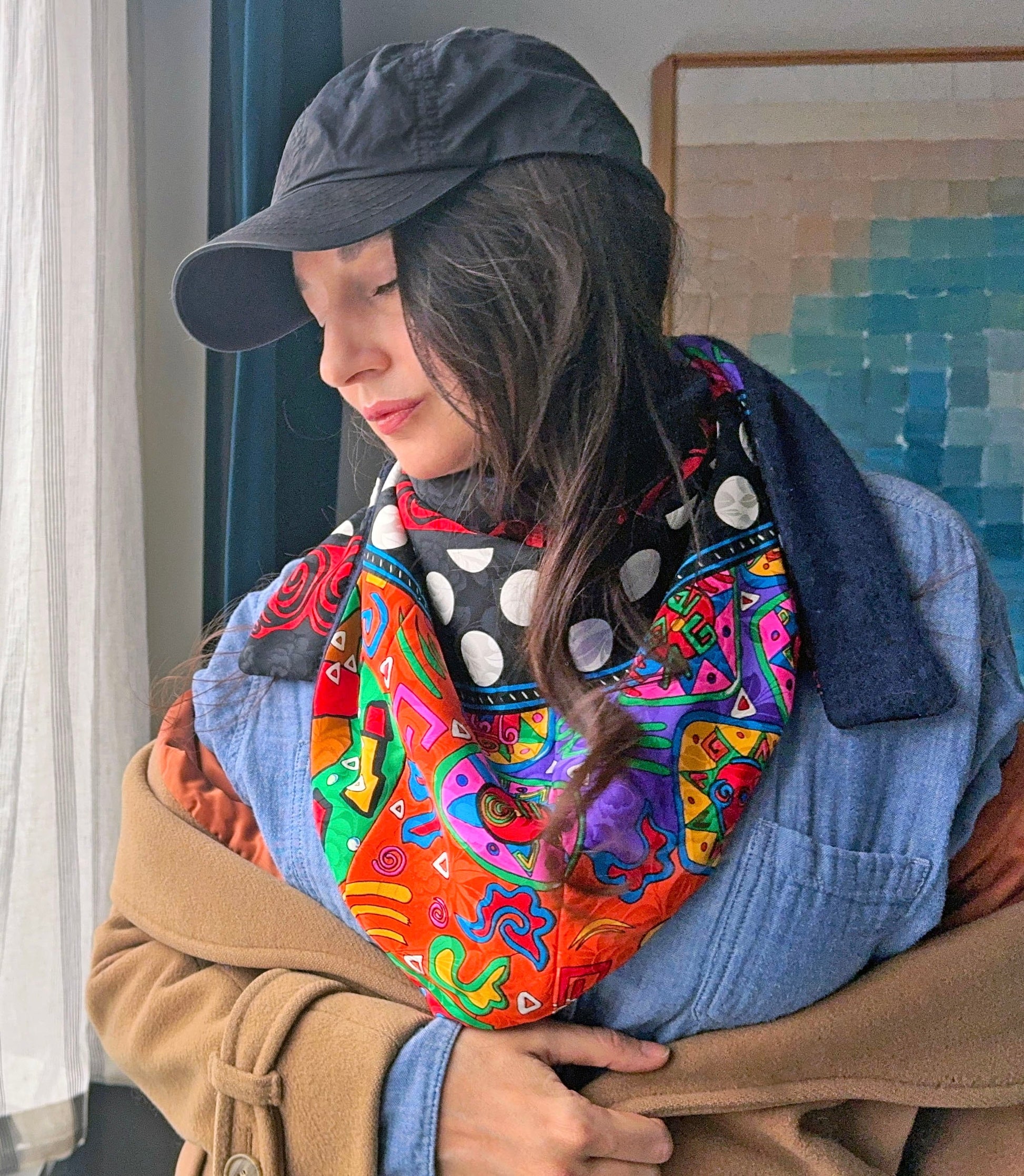Colorful UPcycled Silk & Cashmere Neckerchief