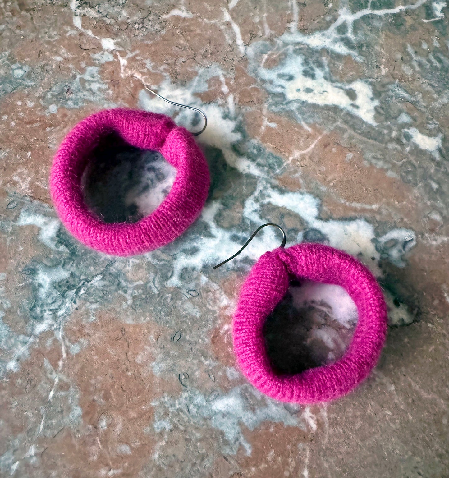 UPcycled Fuchsia Cashmere Earrings